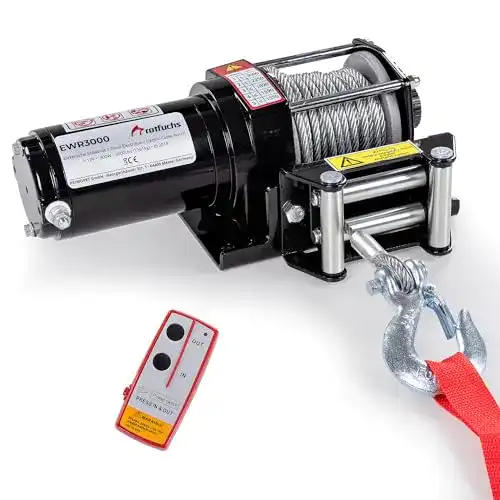 Seilwinde 12V Rotfuchs Elektrische 3000lbs / 1360 kg Offroad