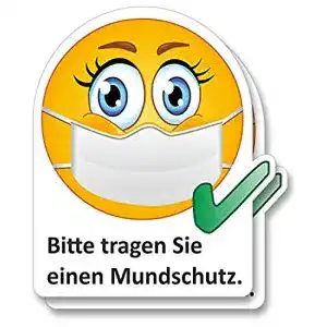 Aufkleber Maskenpflicht iSecur 2er Aufkleber-Set 10 x 12 cm eckig