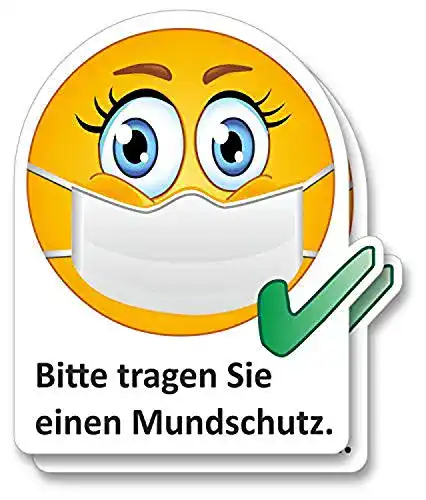 Aufkleber Maskenpflicht iSecur 2er Aufkleber-Set 10 x 12 cm eckig