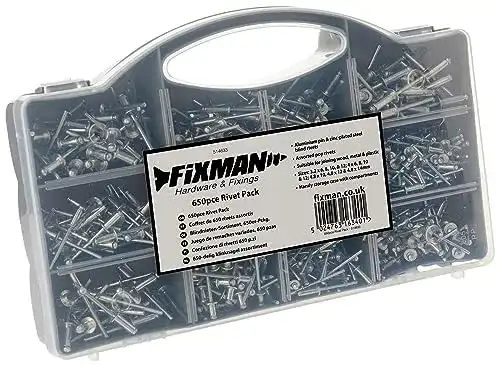 Blindnieten Fixman 514633 -Sortiment 650-tlg, grey