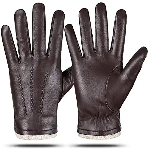 Lederhandschuhe Herren QNLYCZY Echtes Schaffell