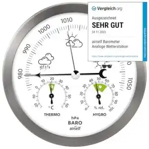 Barometer airself Wetterstation analog aus Edelstahl