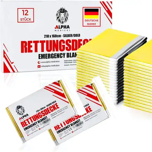 Rettungsdecke ALPHA MEDICAL® 12 Stück 210 x 160cm