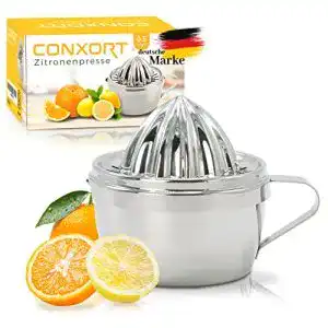Zitruspresse Edelstahl Conxort ® 2x verschieden große Presskegel