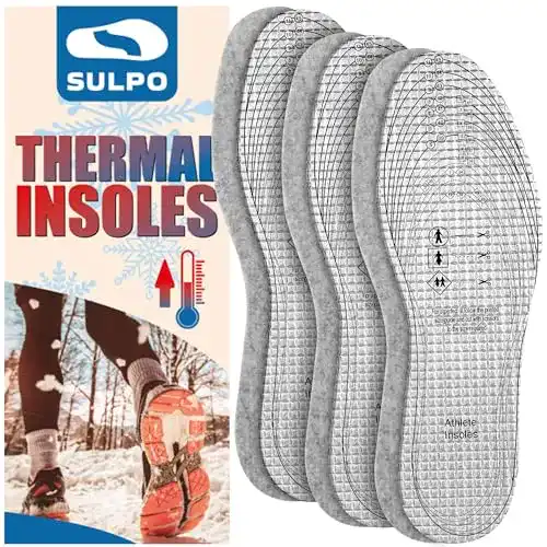 Filzsohlen SULPO 3 Paare Winter-Einlagen, 7-mm-Filz