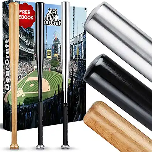 Alu-Baseballschläger BearCraft aus Holz oder Aluminium 79 cm