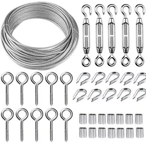 Drahtseil TooTaci 2mm Edelstahl,30M Rankhilfe Set, Stahlseil