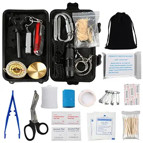 Survival-Kit Lixada Survival Kit 23 Arten Notfall Multi-Tools