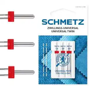Zwillingsnadeln SCHMETZ, 3 Zwillings-Universal-Nadeln