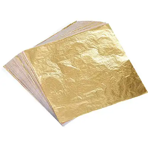 Blattgold Bememo 100 Blätter Imitation für Kunst, 14 mal 14 cm