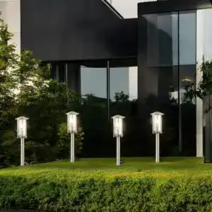 Gartenleuchte Dapo ® 4x, hochwertig, Edelstahl, LED, mit Erdspieß