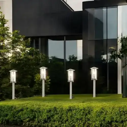 Gartenleuchte Dapo ® 4x, hochwertig, Edelstahl, LED, mit Erdspieß