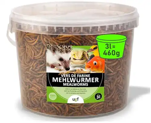 Mehlwürmer UGF Premium getrocknet 3 Liter Eimer, Vogelfutter