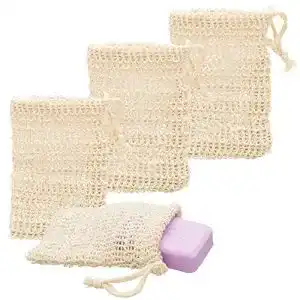 Seifensäckchen ECENCE 4x Sisal Seifenbeutel Set Bio Natur