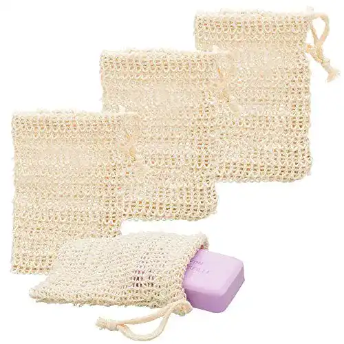 Seifensäckchen ECENCE 4x Sisal Seifenbeutel Set Bio Natur