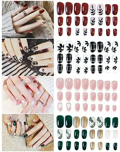Künstliche Fingernägel Augoog Falsche Nägel Set, 96 Stück