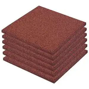 Fallschutzmatten vidaXL 6x Gummi Rot Fallschutzplatten