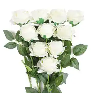 Seidenblumen JUSTOYOU 10 Pack Seide Kunstrosen Brautstrauß