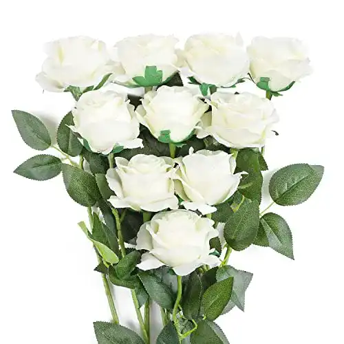 Seidenblumen JUSTOYOU 10 Pack Seide Kunstrosen Brautstrauß