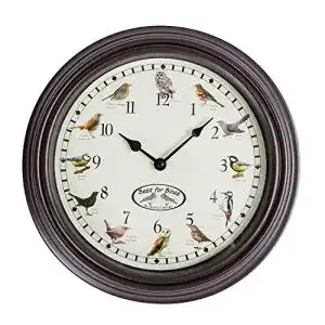 Vogeluhr Homescapes Wanduhr mit Vogelstimmen, Vintage-Stil