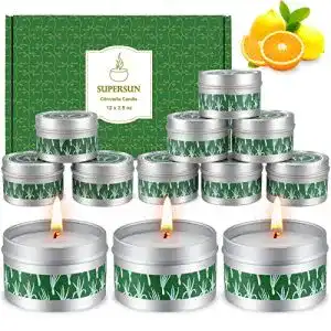 Anti-Mücken-Kerze Supersun 12 Stück Citronella Kerze Outdoor