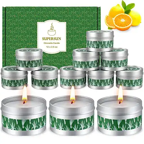 Anti-Mücken-Kerze Supersun 12 Stück Citronella Kerze Outdoor