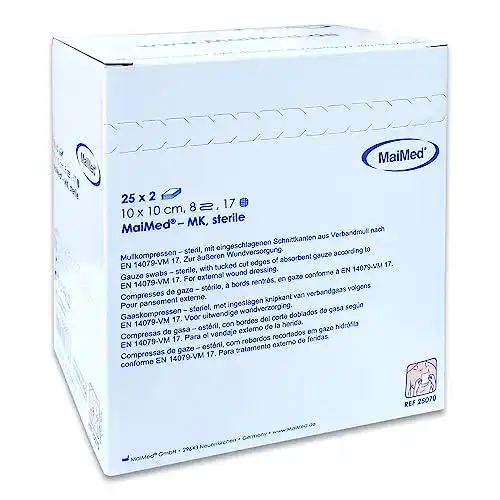 Kompressen Maimed Mull steril 8-fach 10 x 10cm 50 Stück