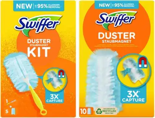 Staubwedel Swiffer Staubmagnet Starterset 1 Griff + 15 Tücher