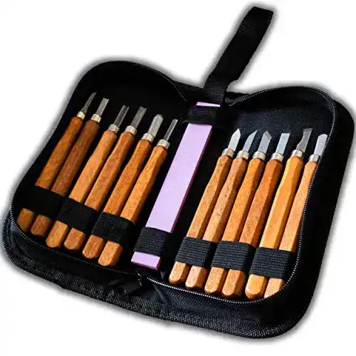 Schnitzwerkzeug GRKJGytech Holz Set 12-tlg Holz-Schnitzmesser
