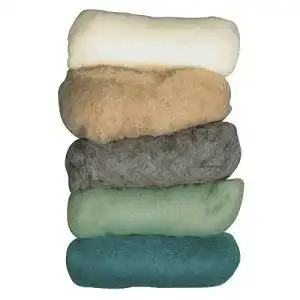 Filzwolle Rayher 5364700 Reine Schurwolle, , Vlies, 5 Farben á 20 g