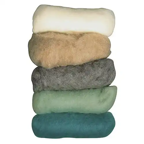 Filzwolle Rayher 5364700 Reine Schurwolle, , Vlies, 5 Farben á 20 g