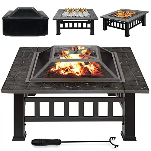 Feuerschalen DAWOO 3 in 1 Feuerstelle BBQ Quadratisch Metall