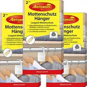 Mottenfalle Aeroxon Mottenschutz für Kleiderschrank, 3×2 Stück