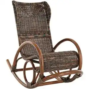 Schaukelstuhl korb.outlet Luxor Natur Rattan Zebrano Braun