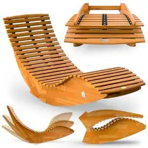 Gartenliege (Holz) Casaria Schwungliege FSC®-zertifizierte Akazie
