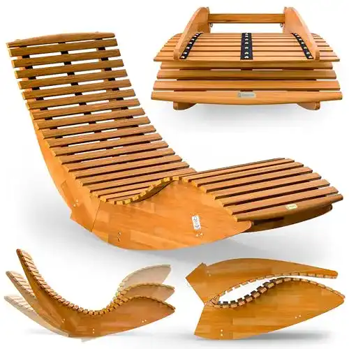 Gartenliege (Holz) Casaria Schwungliege FSC®-zertifizierte Akazie