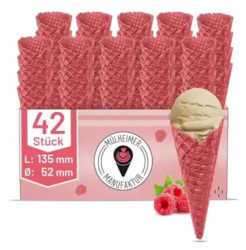 Eiswaffel Muelheimer Manufaktur Eiswaffeln Himbeer – 42 Stück