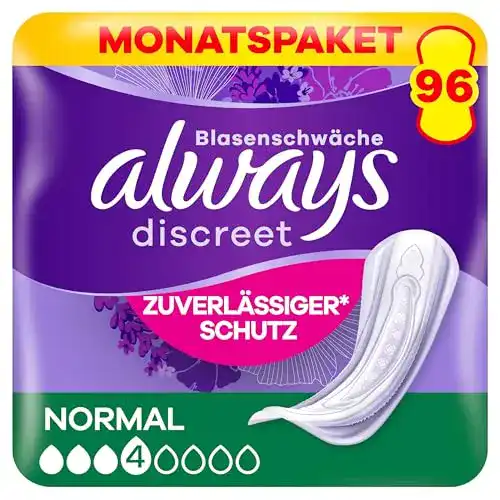 Always-Slipeinlagen Always Discreet Normal, 4 x 24 Stück