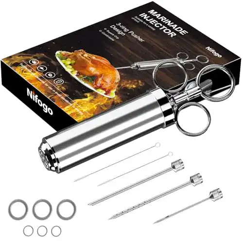 Bratenspritze Nifogo BBQ mit 3 Nadeln 60 ml