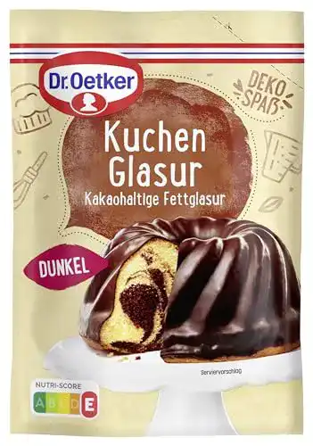 Kuchenglasur Dr. Oetker Dunkel, 150 g, kakaohaltige Fettglasur