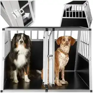 Hundebox Auto TecTake Alu tra­pez­för­mig 104×90,5x69cm
