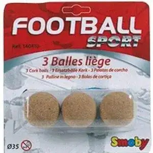 Tischkicker-Bälle Smoby 140410 – Ersatz-Bälle, 3 Stück, 34 mm, Kork