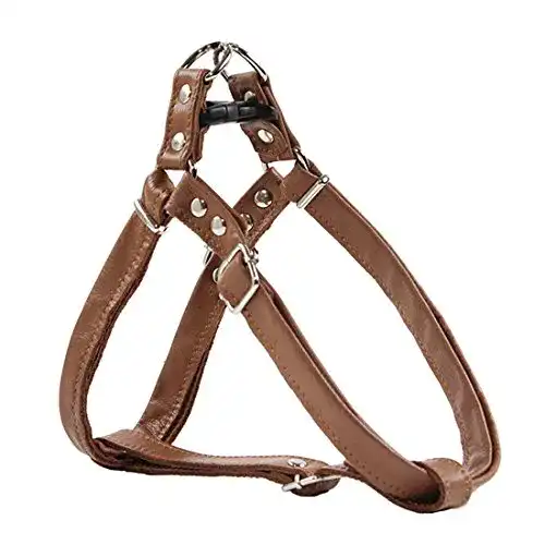 Hundegeschirr Leder feiling Softgeschirr verstellbar, S, braun