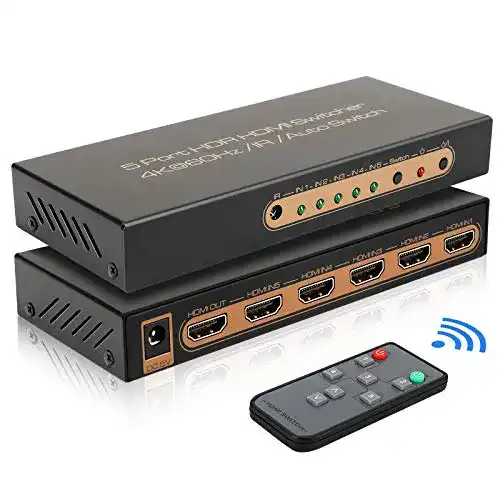 HDMI-Switch REEXBON HDMI Switch 4K 60hz HDMI Splitter 5 in 1