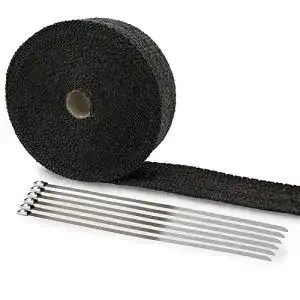Hitzeschutzband LIHAO Fiberglas 10M Auspuffband + Kabelbinder