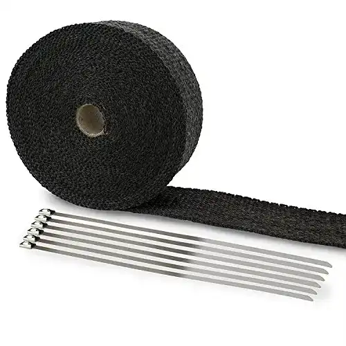 Hitzeschutzband LIHAO Fiberglas 10M Auspuffband + Kabelbinder
