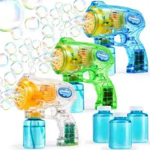 Seifenblasenpistole JOYIN 3 Set, Automatisch 4 Seifenblasenlösung