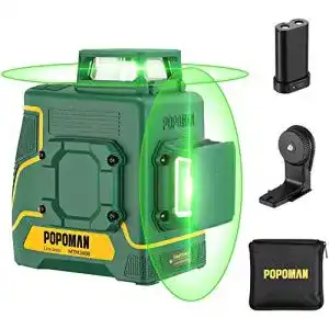 Fliesenlaser POPOMAN Kreuzlinienlaser Grün 45m, 2 x 360°