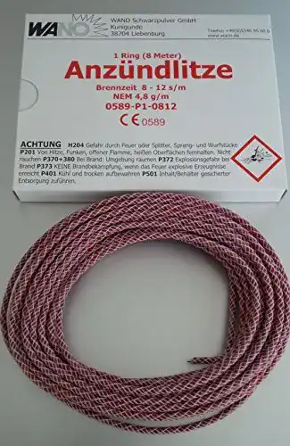 Zündschnur WANO Schwarzpulver GmbH Anzündlitze rot