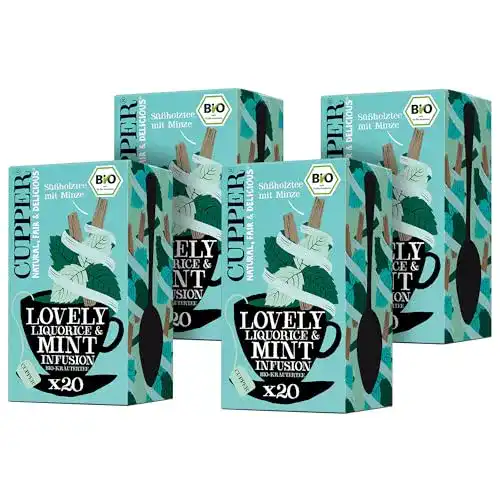 Süßholzwurzel-Tee CUPPER Süßholztee mit Pfefferminz, 4er Pack